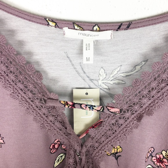 Maurices Women's Size M Purple Floral Blouse - Picture 4 of 5